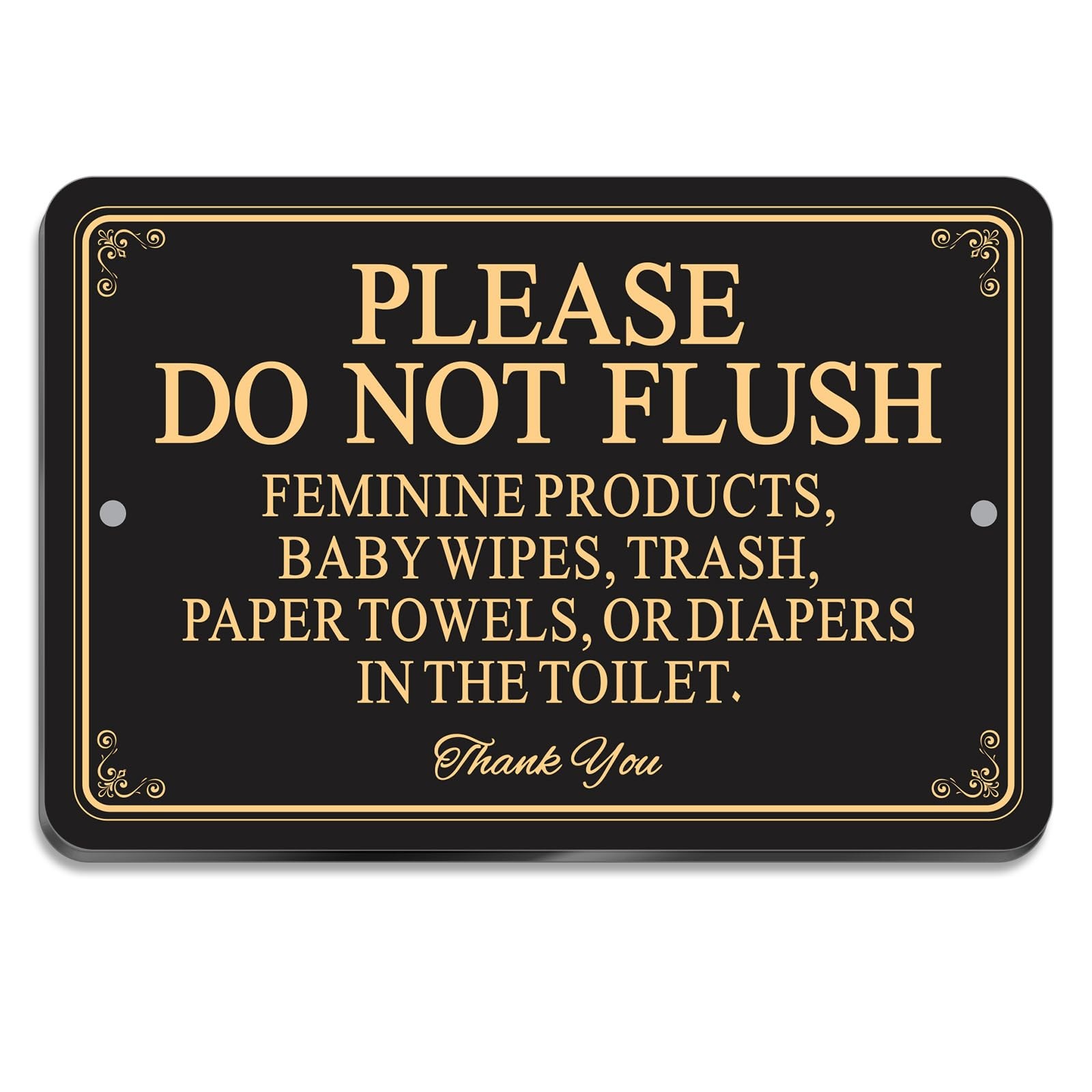 Please Do Not Flush Sign â€“ 6×4 Inch Acrylic Bathroom Sign Waterproof & Durabl