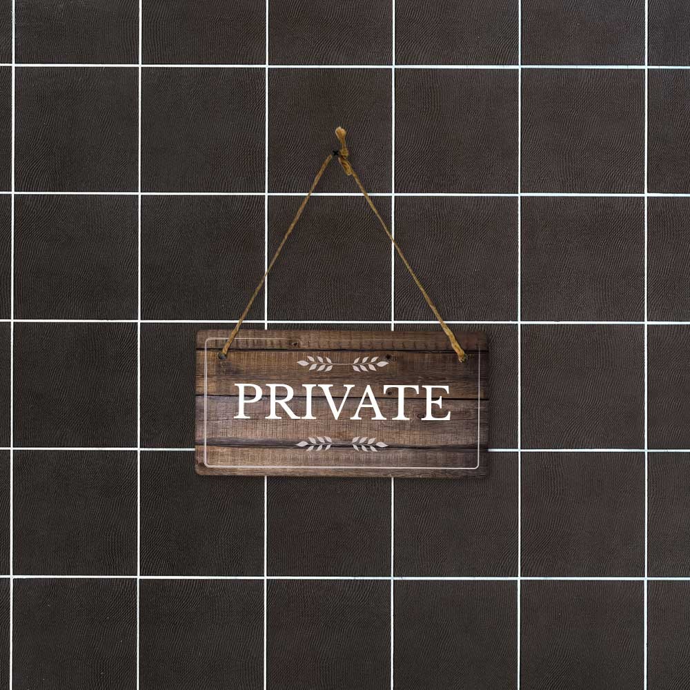 Access & Entry Control | Rustic Dark Wood 5 x 10″ Hanging Signs