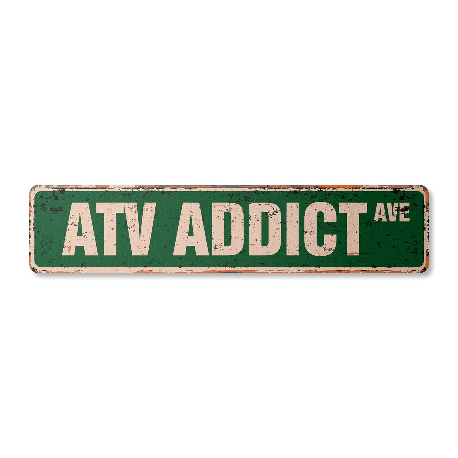 ATV ADDICT Vintage Street Sign Metal Plastic 4 wheeler offroads all