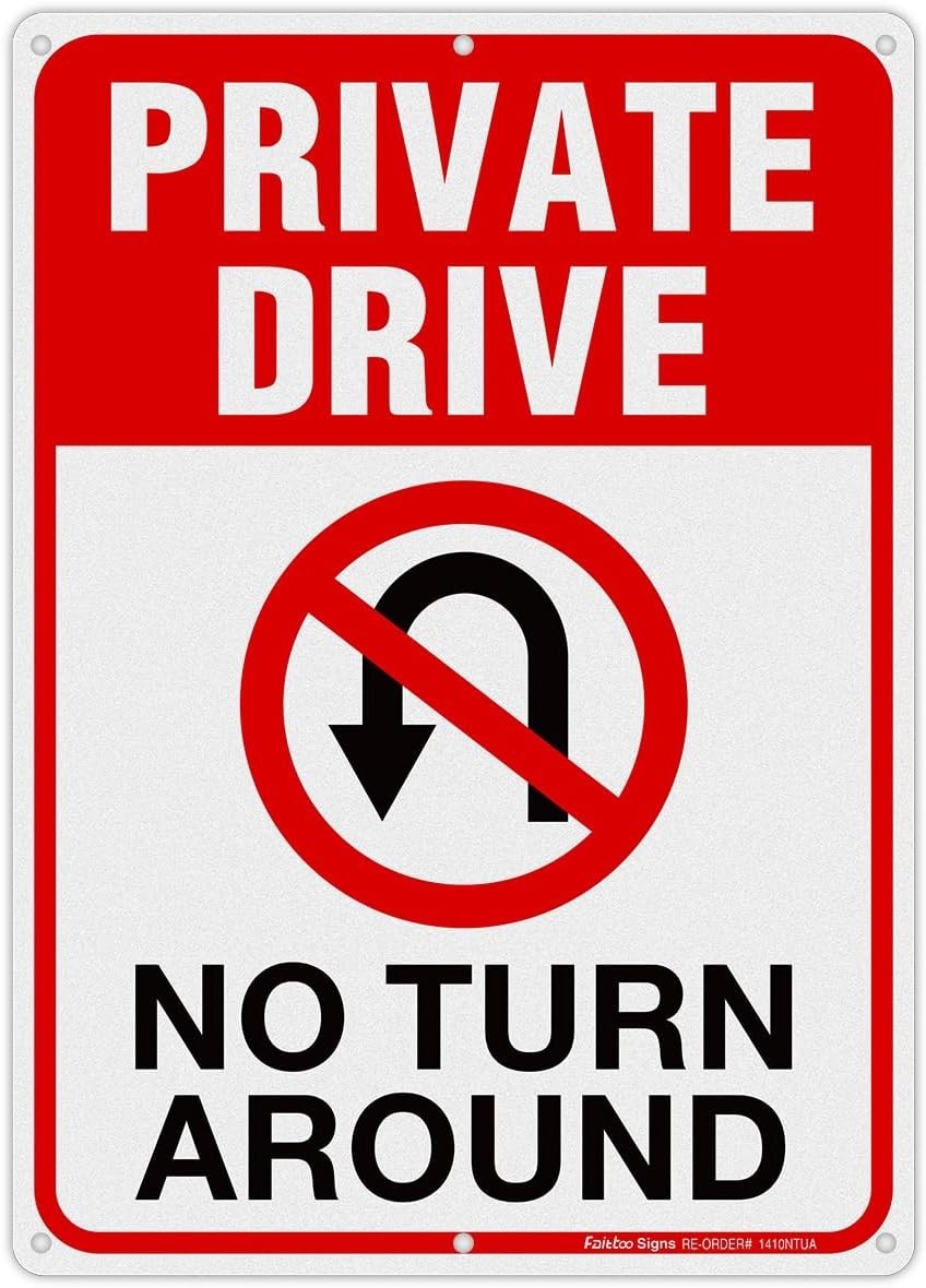 Private Drive Sign – 14×10 Reflective, Easy to Install for Safety & Privacy