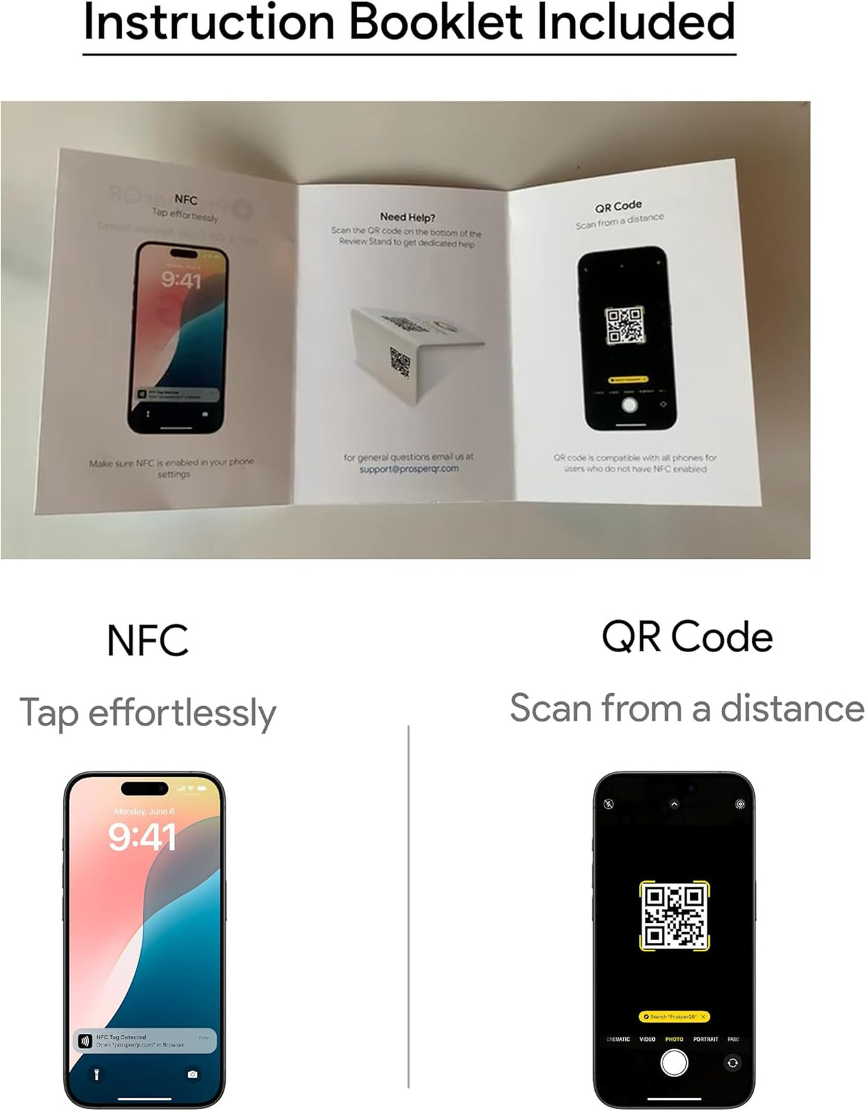 Google Review Stand NFC QR Code 3-Pack Easy Setup for All Businesses