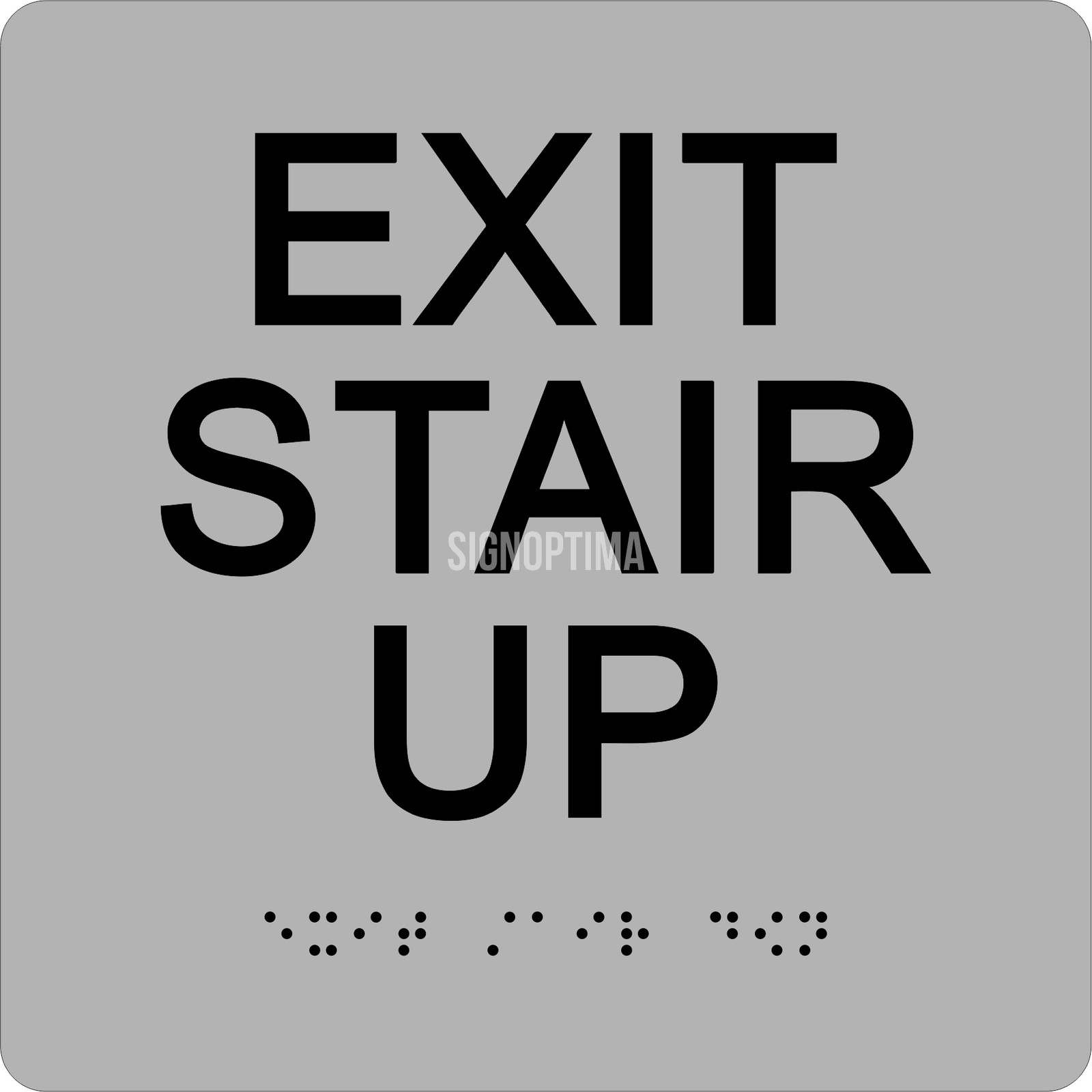 SignOptima™️ ADA Compliant EXIT STAIR UP Sign,Acrylic Braille 6″x6″