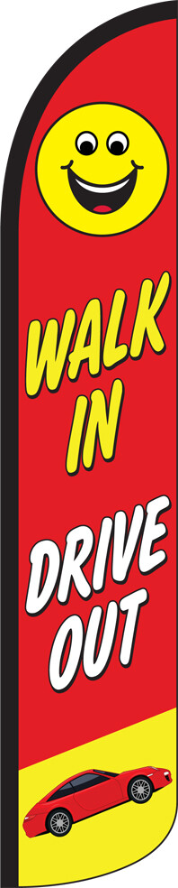 Walk In Drive Out Windless Full Sleeve Swooper Flag Feather Banner