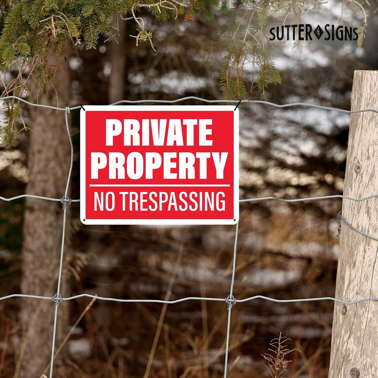 Private Property No Trespassing Sign 4 Pack Plastic Sign for Home, Office, Co…