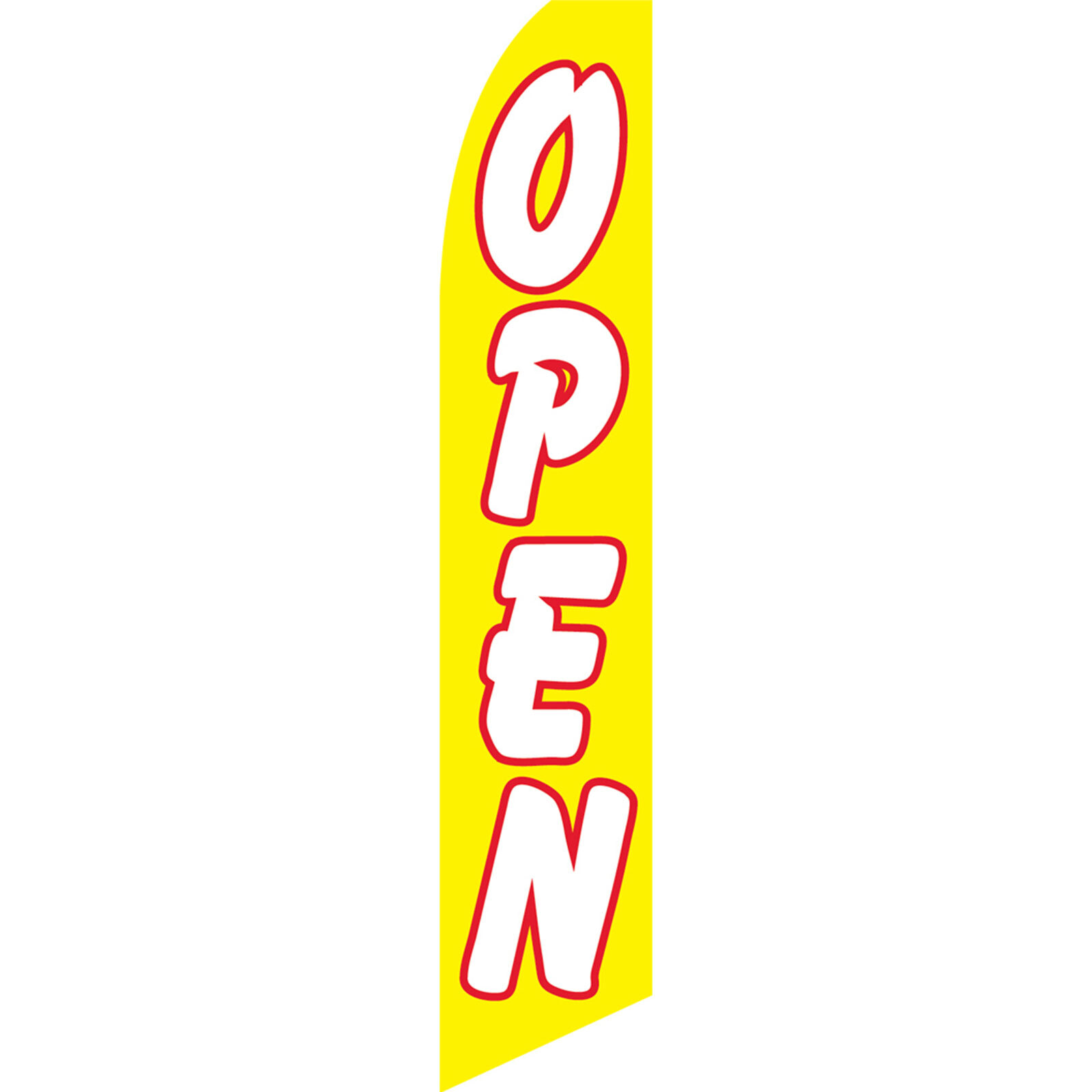 Open Yellow 2 1/2 ft X 11 1/2 ft Swooper Flag