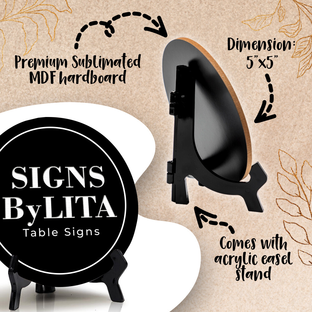Be Still & Know That I Am God. Psalm 46:10 Circle Table Sign with Acrylic Stand