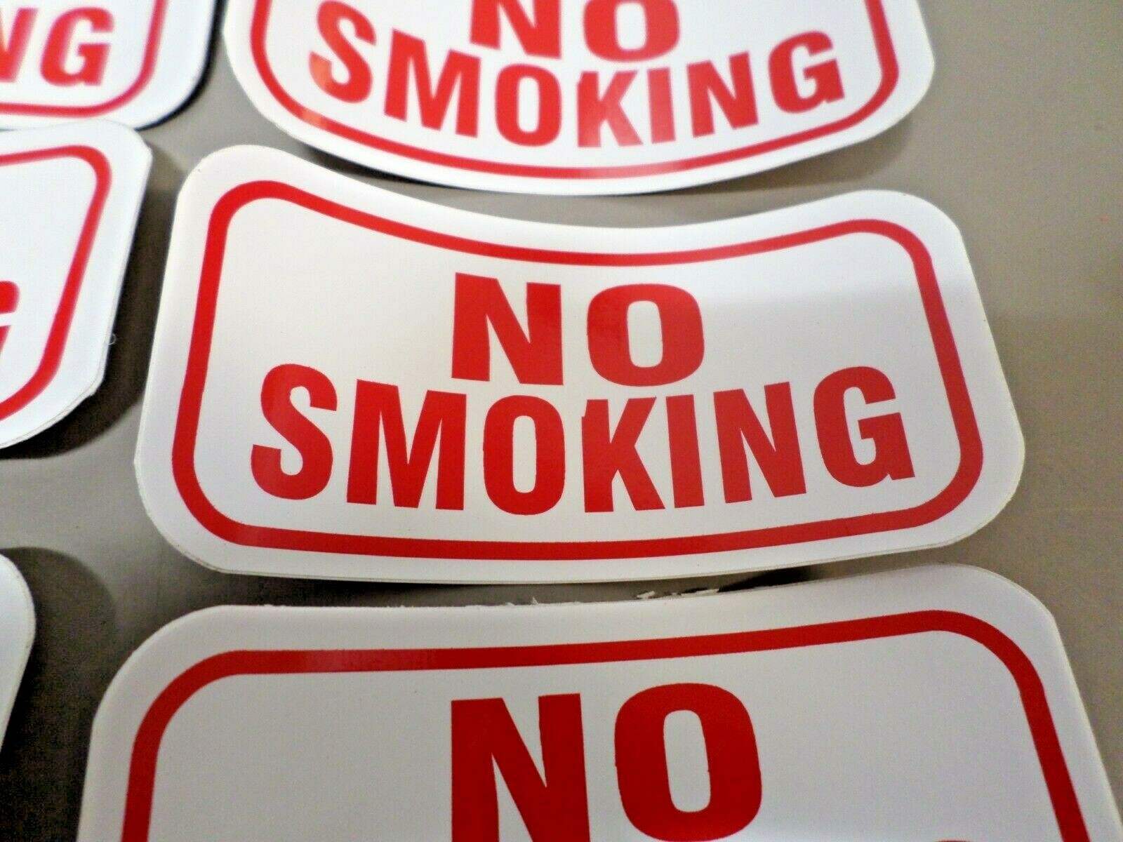10 – NO SMOKING Printed Stickers Peel and Stick Vinyl 4″ x 2″