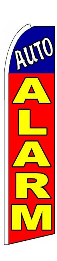 Auto Alarm Red Yellow Blue Flutter Swooper Flag Advertising Sign 3’ Wide Banner