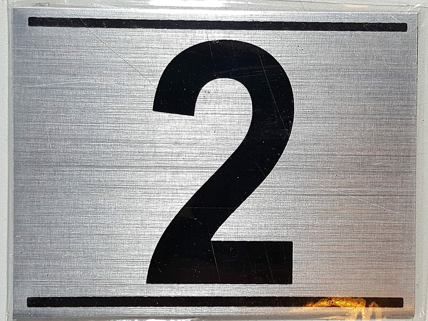 APARTMENT NUMBER TWO (2) SIGN – -BRUSHED ALUMINUM (2.25X3)–REF24-1027