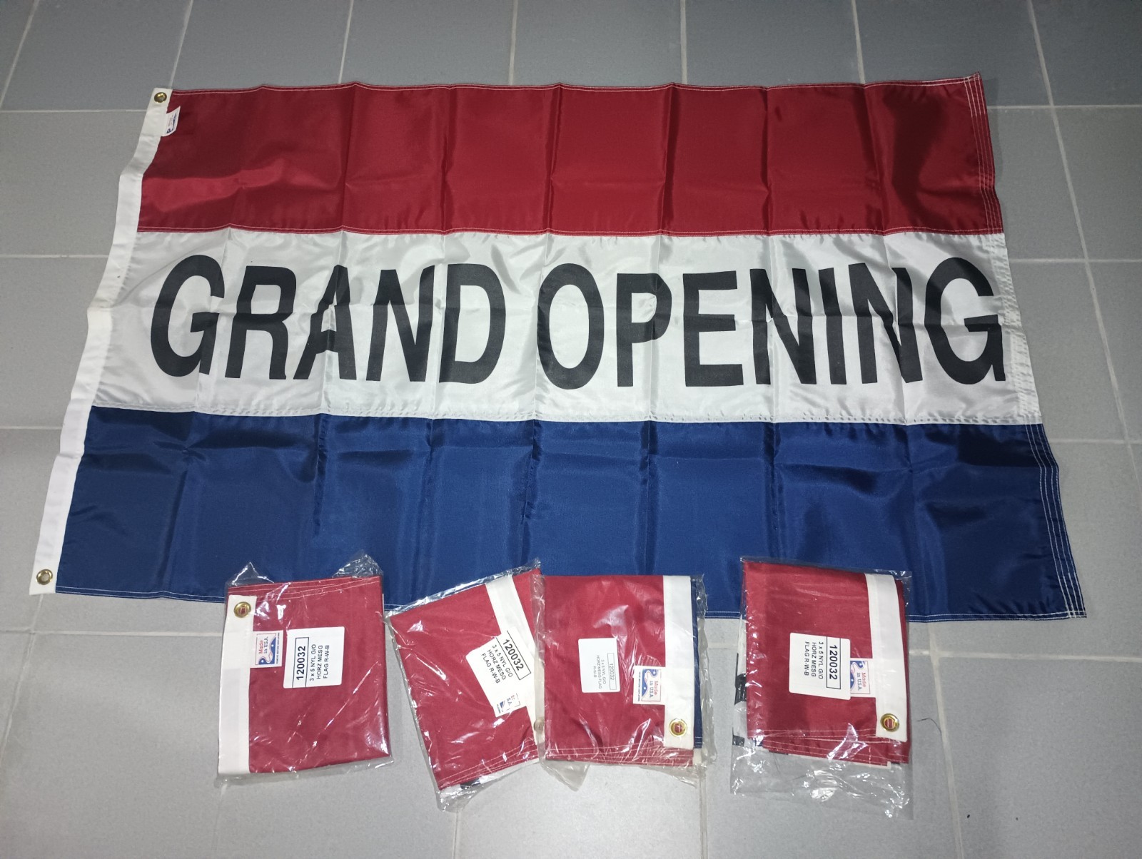Lot Of 5 Grand Opening 3′ X 5′ Nylon Banner Sign