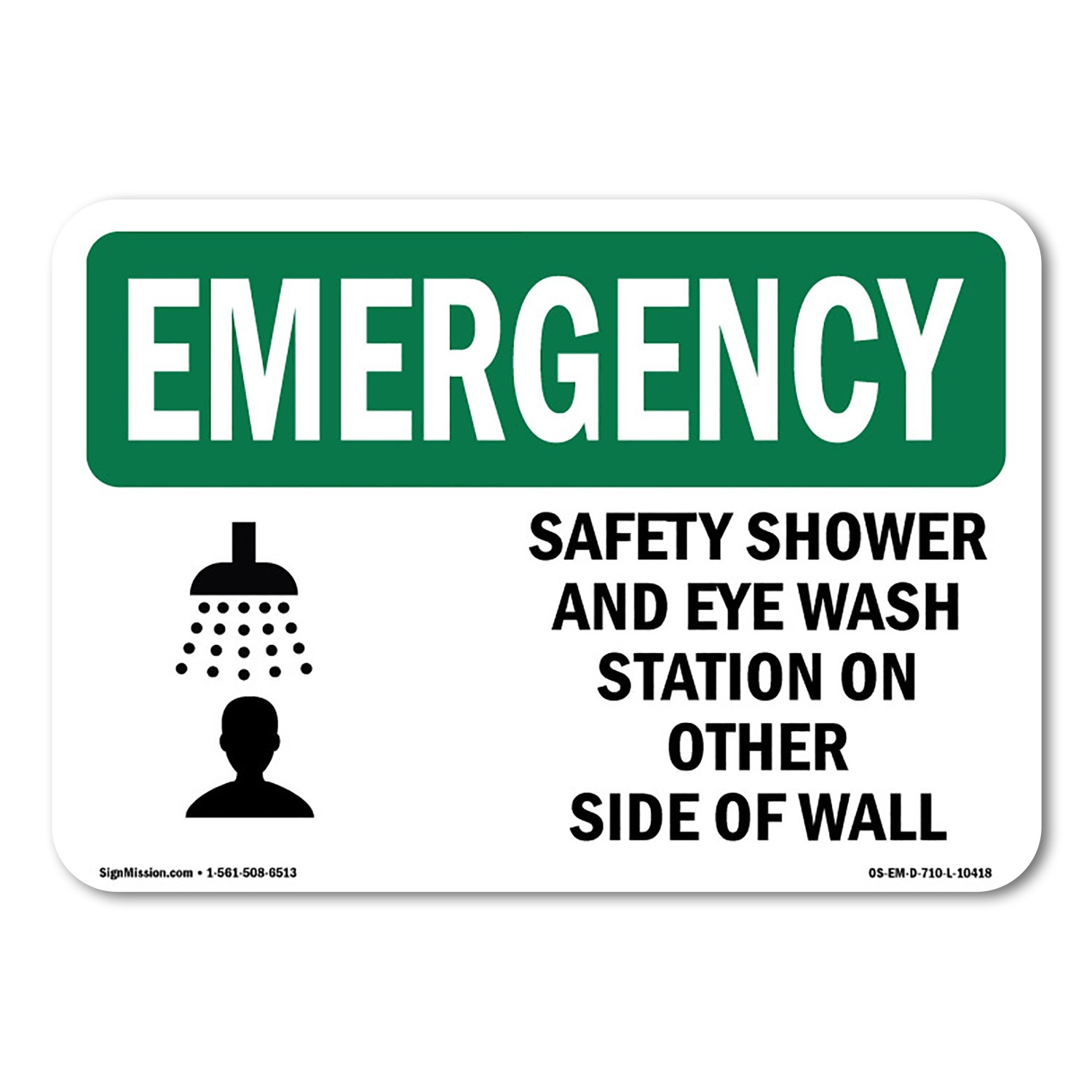 Safety Shower And Eye Wash Station OSHA Emergency Sign Metal Plastic Decal