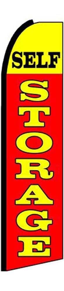 Self Storage Red Yellow Flutter Swooper Flag Advertising Sign 3’ Wide Banner Onl