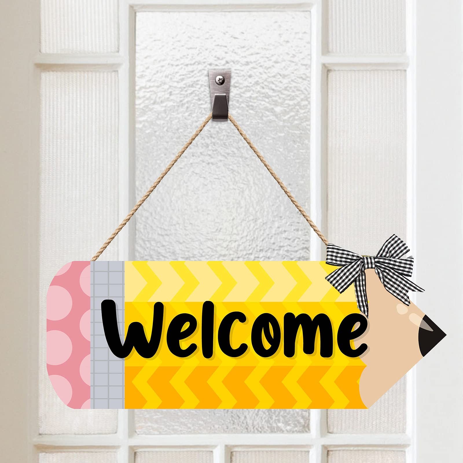 Back to School Pencil Welcome Door Sign Teacher Appreciation Door Decorations…