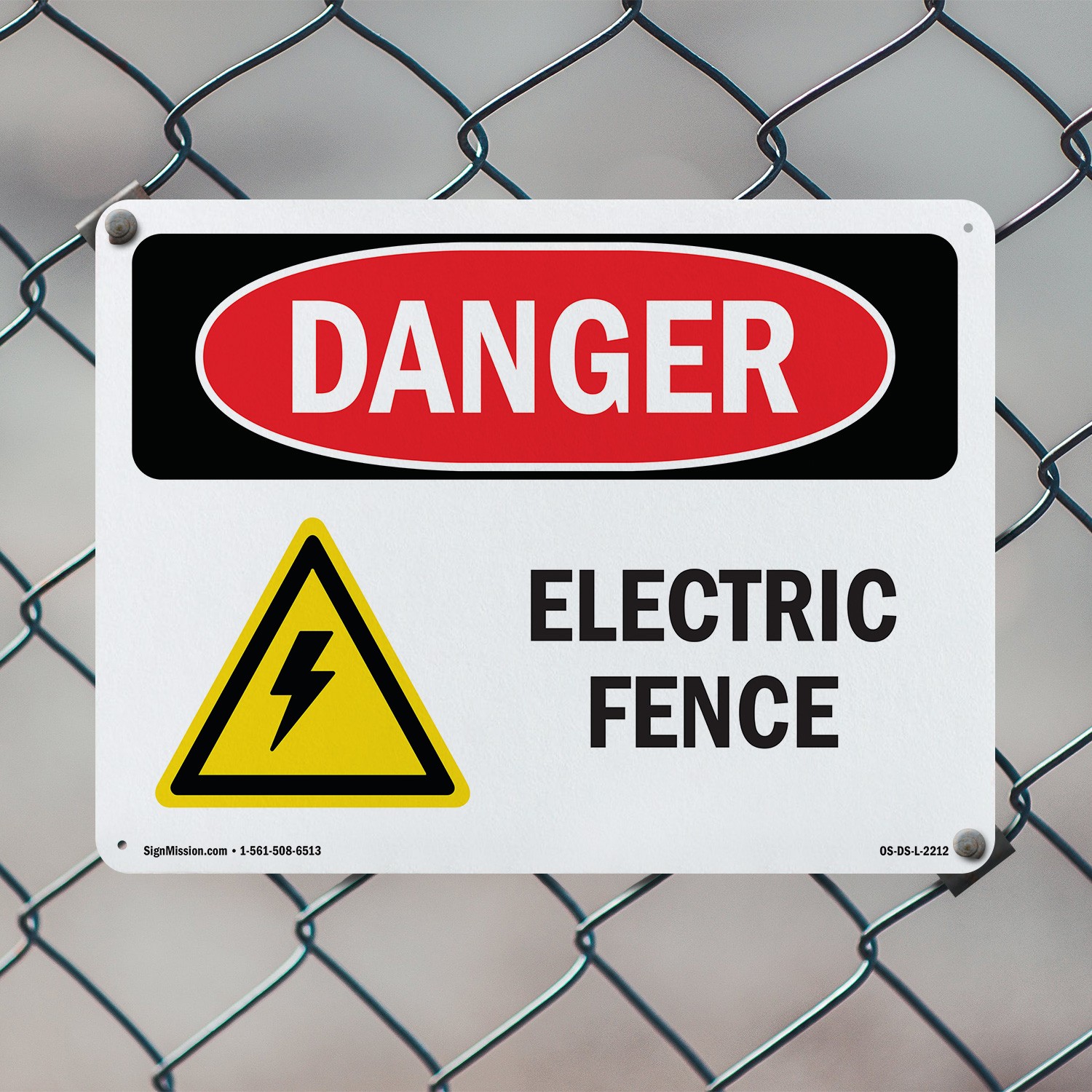 Electric Fence OSHA Danger Sign Metal, Plastic, Or Decal – 5 or 10 Pack