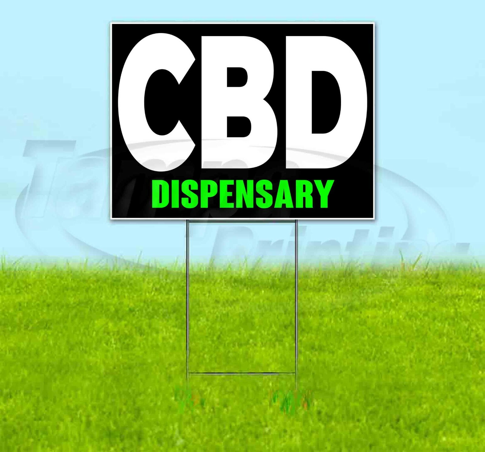 CBD DISPENSARY 18×24 Yard Sign Corrugated Plastic Bandit Lawn USA