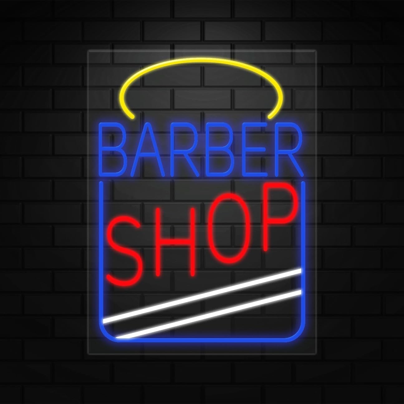 Barber Shop Neon Sign for Retail Displays | LED Flex Neon | 18″W x 24″H x 1″D