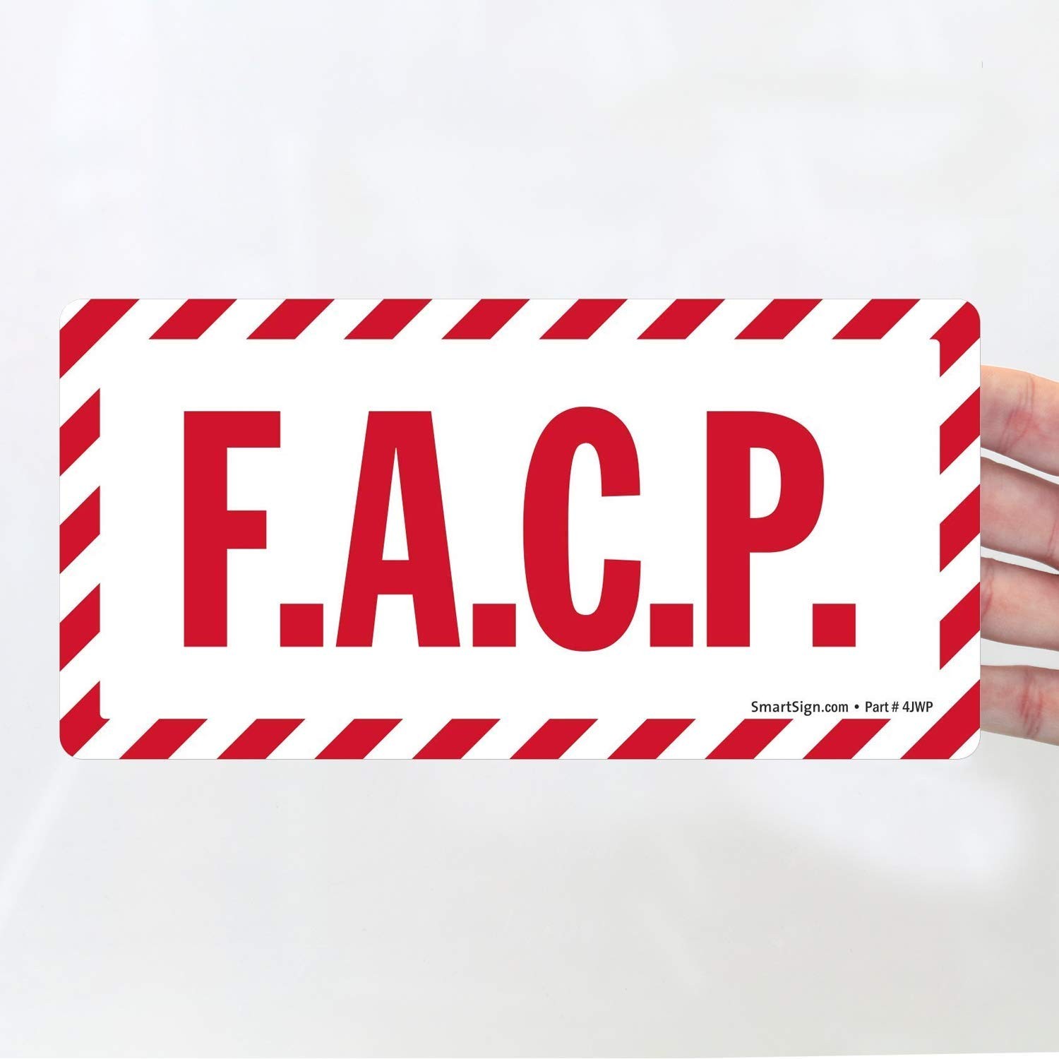 5-Pack 2.5×5″ “FACP” Adhesive Vinyl Label Red on Glow LB-2084-EU-2.5×5-Q5
