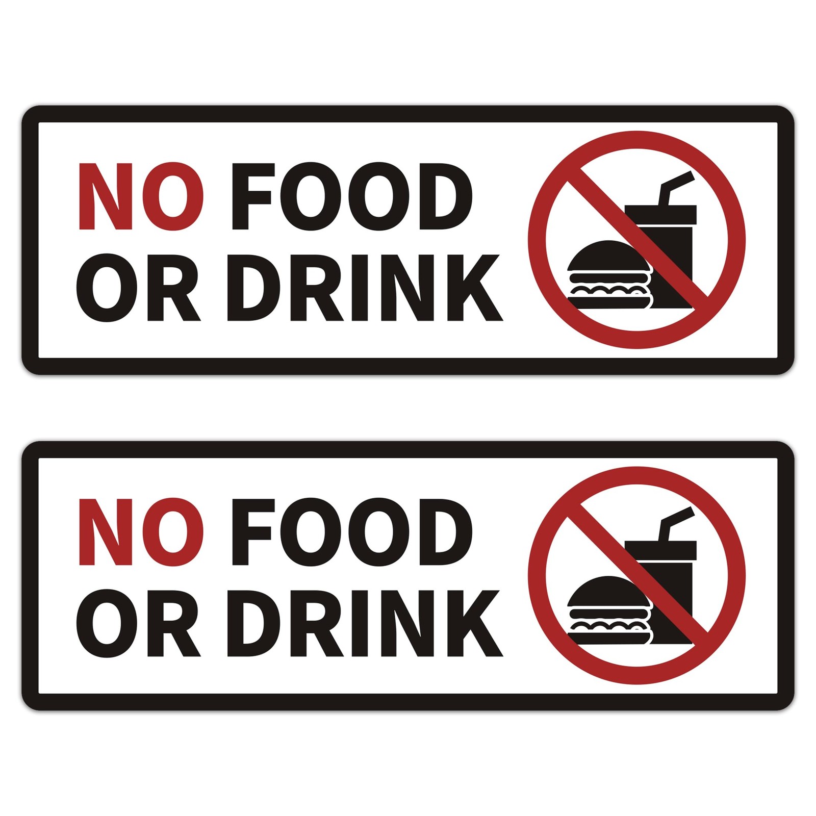 2 PCS No Food or Drink Sign Stickers, Easy Installation Self Adhesive No Food…