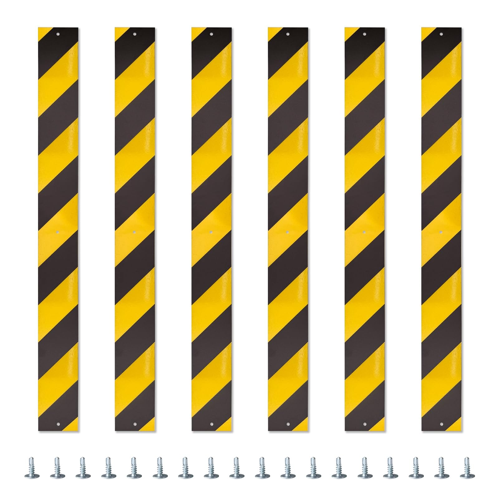 Reflective Sign Post Panels Aluminum Road Markers Visibility 30×3 Inch 6 PCS