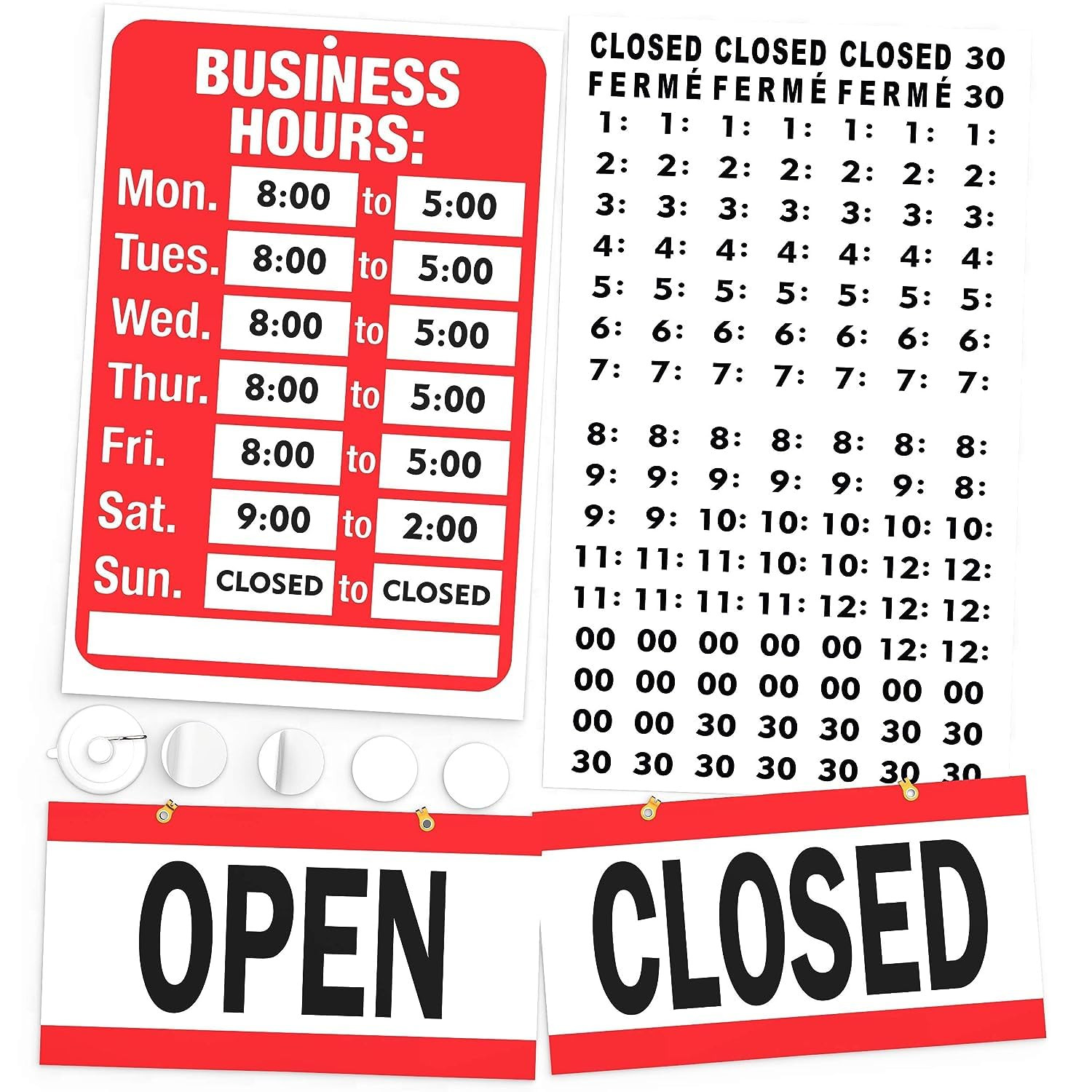Open Closed Sign for Business – Ideal Office Hours Sign for Glass Door or Window