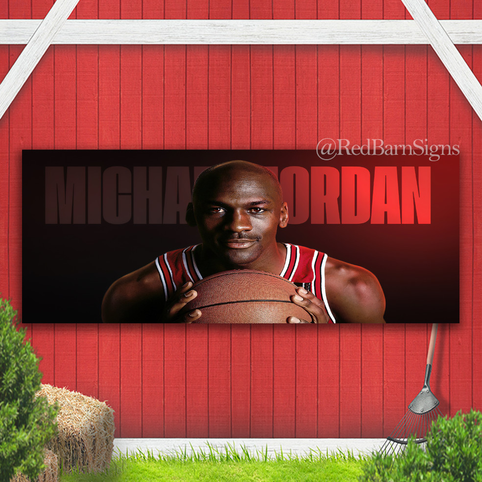 Michael Jordan Basketball player Indoor Outdoor Banner Sign with grommets