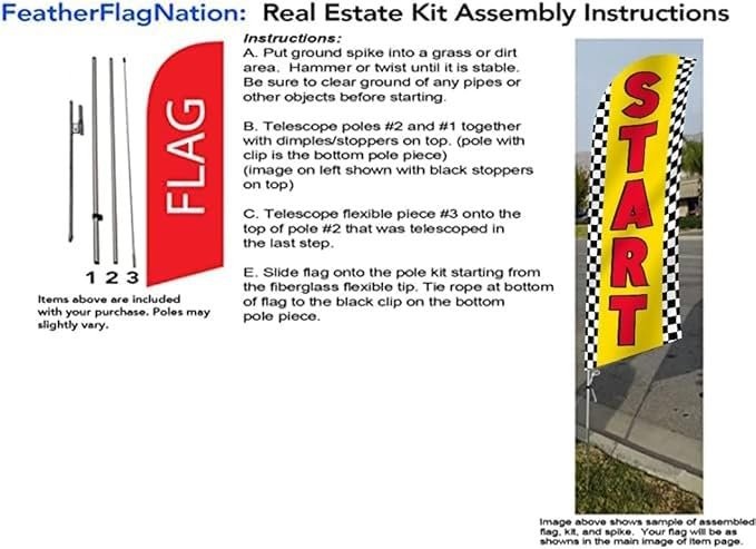 START Swooper 6 Feet Feather Flag Banner for Races, Marathons, Track & Field,…