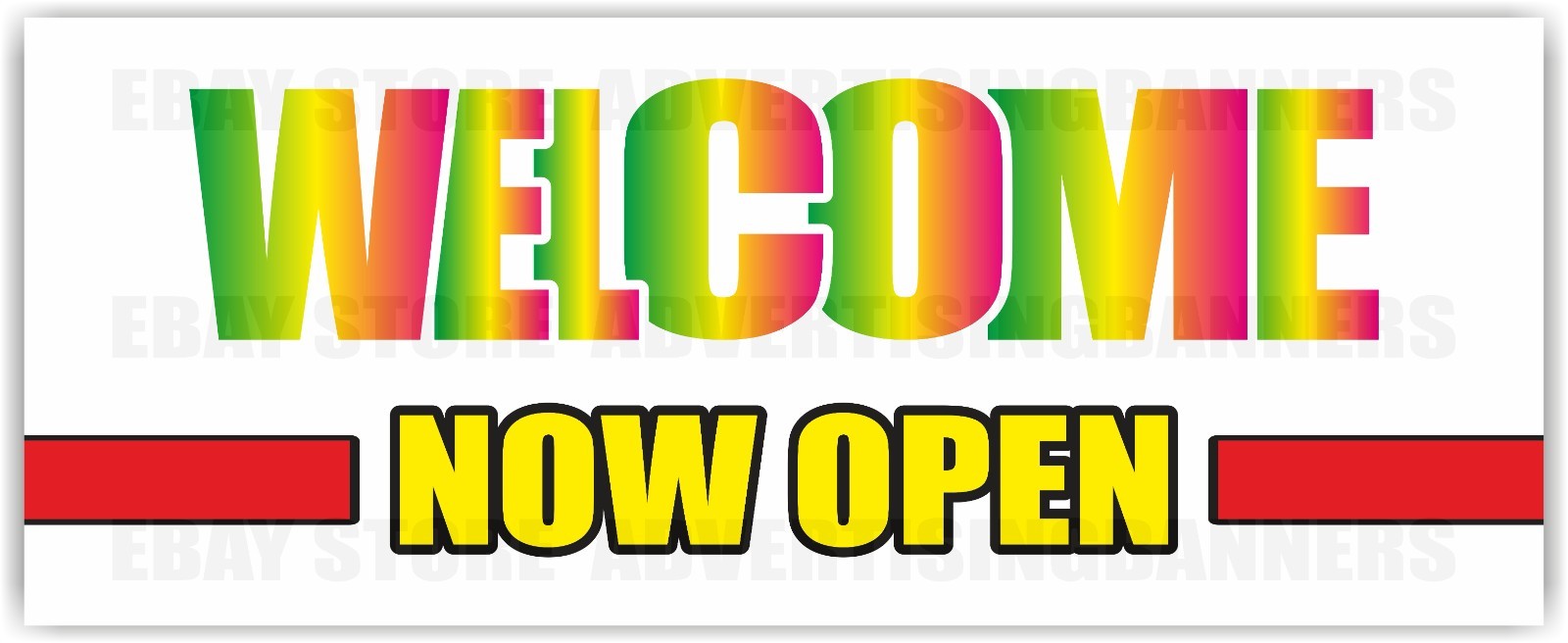 WELCOME NOW OPEN Advertising Banner Vinyl Mesh Sign OPEN 24 HOURS Grand Opening
