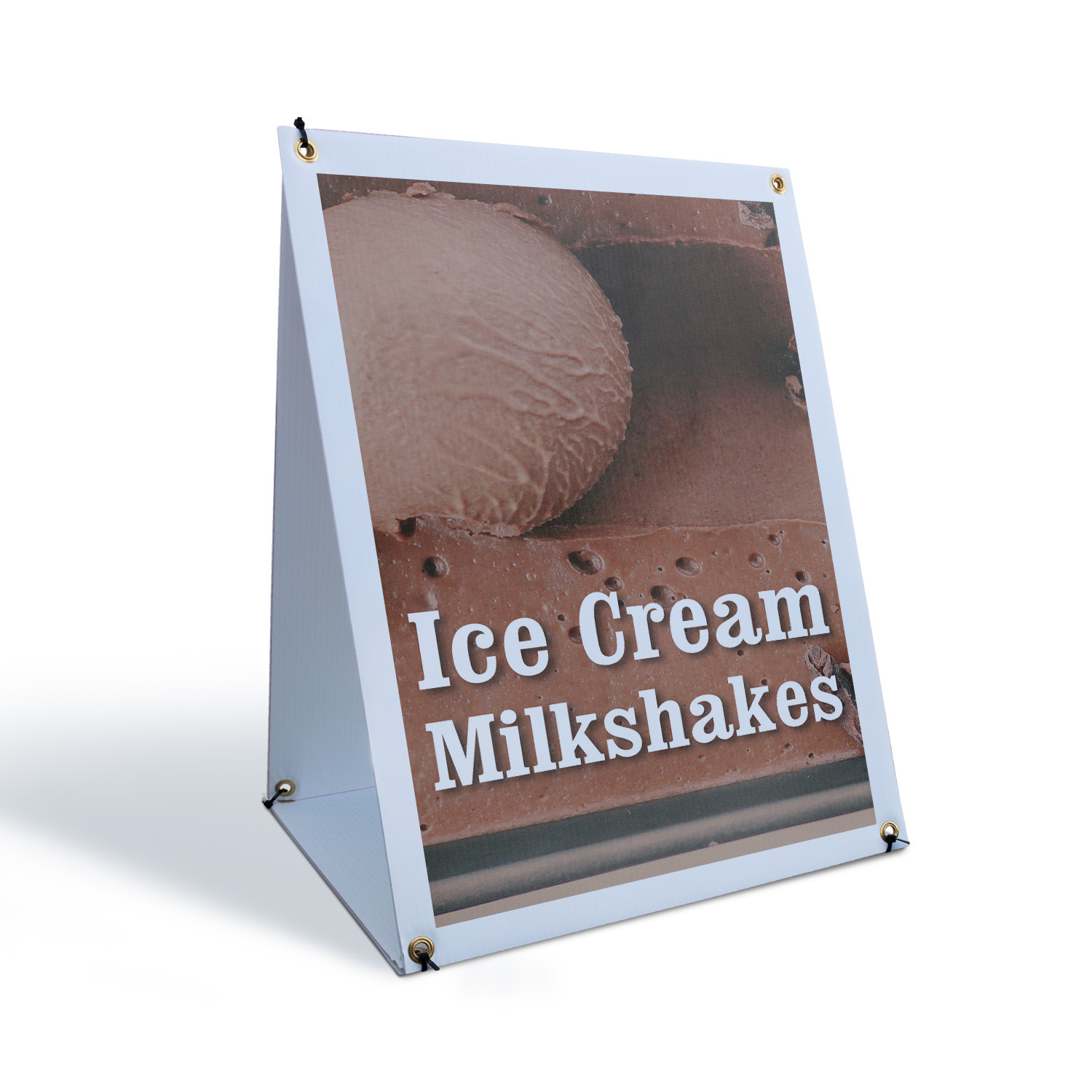 Ice Cream Milkshakes A-Frame Sidewalk Sign Delicious Beverages Sweet Cafe Pick