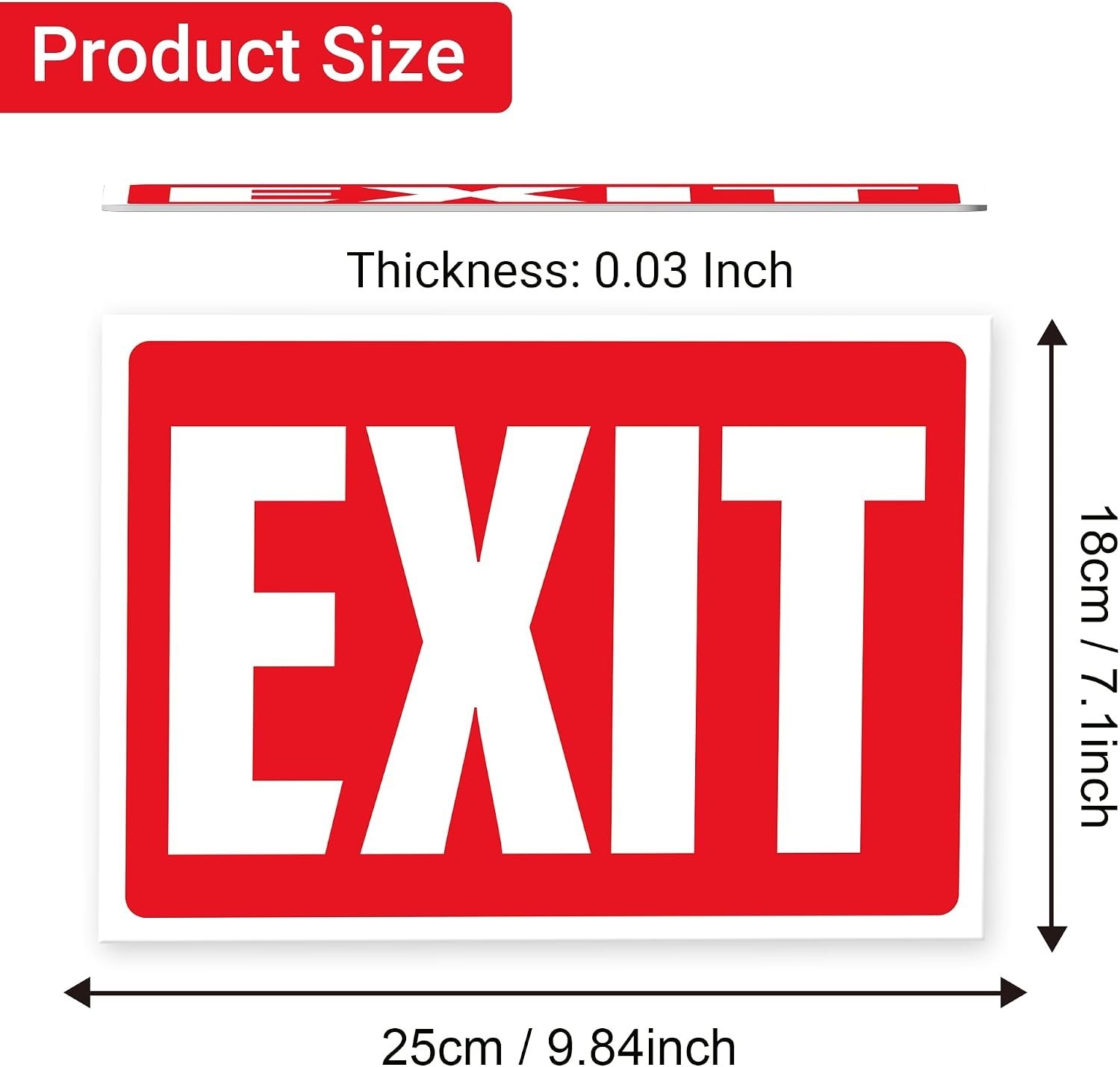 Exit Signs 2 Pack 10×7 Inch – Self-Adhesive Vinyl Laminated for Ultimate UV …