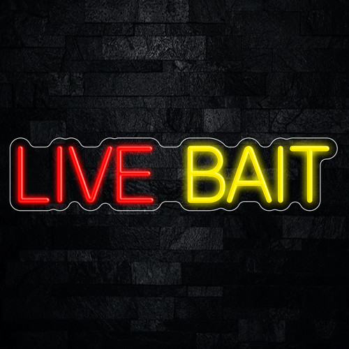 Live Bait LED Neon Sign 27″L x 6″H #32449