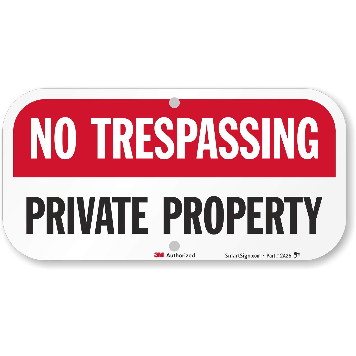 No Trespassing Sign, Private Property No Trespassing Sign, 6 x 12 Inches Rust…