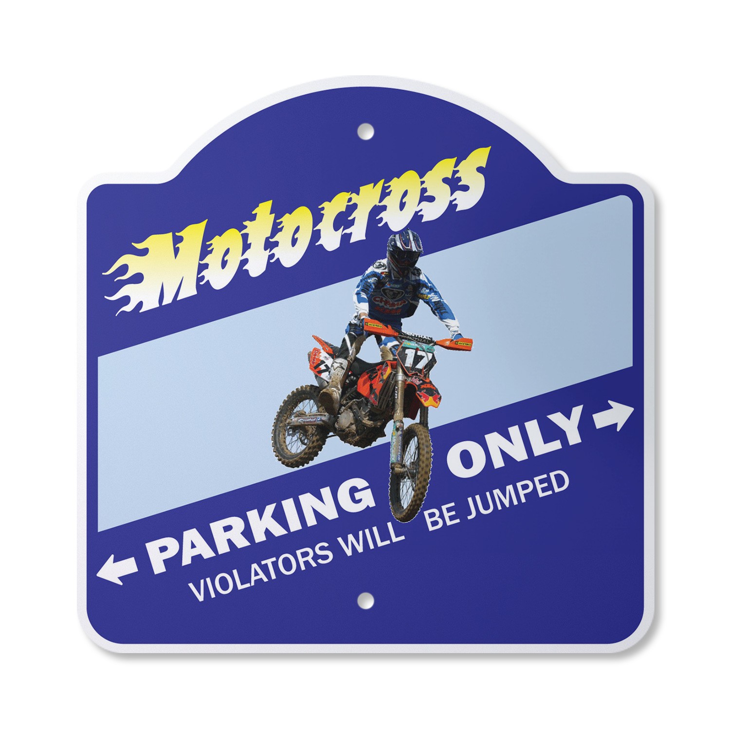 Motocross Plastic Sign Parking Dirt Dirty Bike Racing Helmet Biker Rac