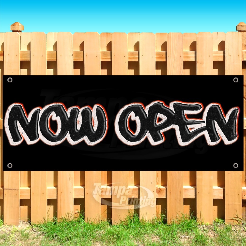 NOW OPEN Advertising Company Business Store Vinyl Banner Flag Sign USA SB11289