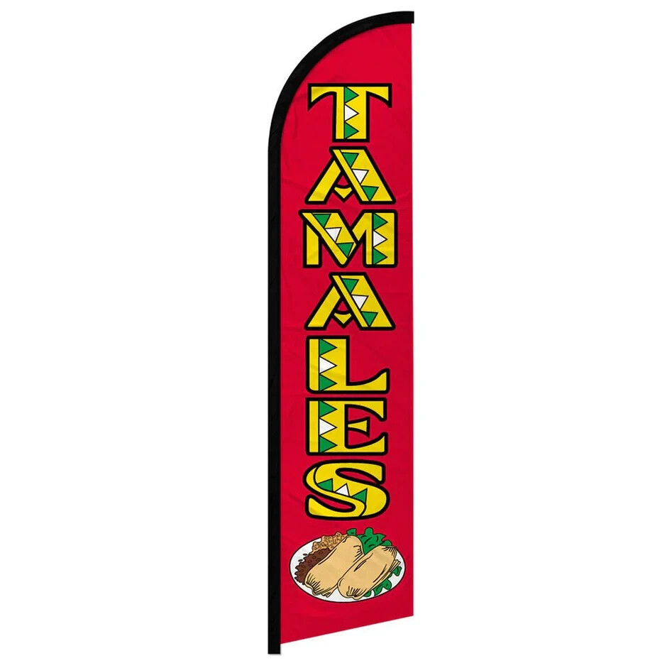 Tamales Windless Full Sleeve Feather Advertising Mexican Food Banner Flag