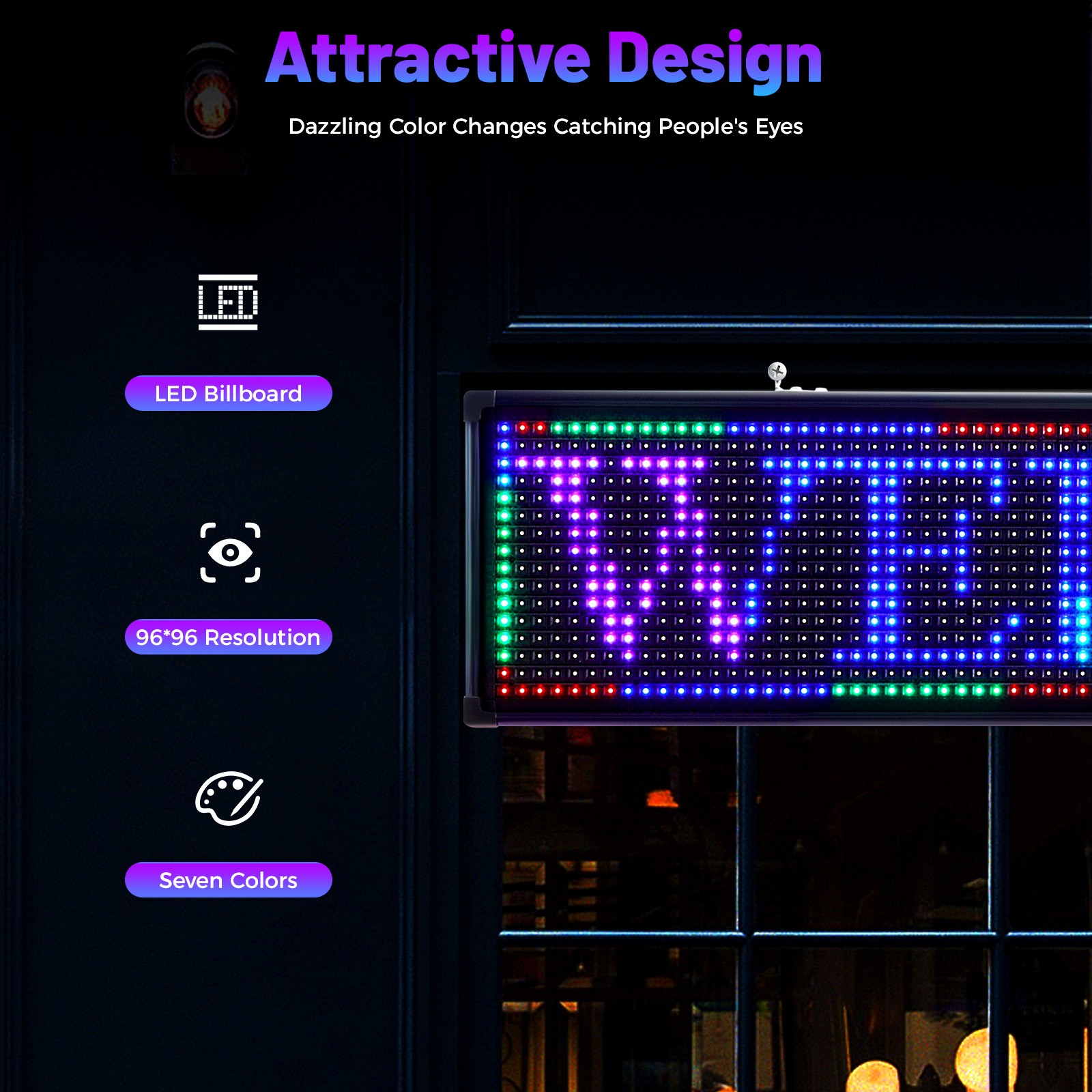 High Brightness Outdoor LED Sign Programmable Scrolling Message Display Board US