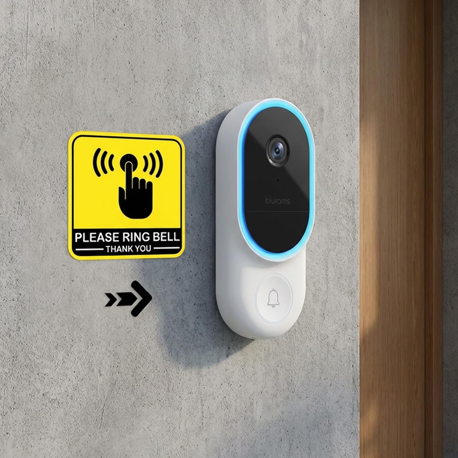 4PCS Please Ring Doorbell Sign Sticker, 2inch Self-Adhesive Waterproof Ring B…