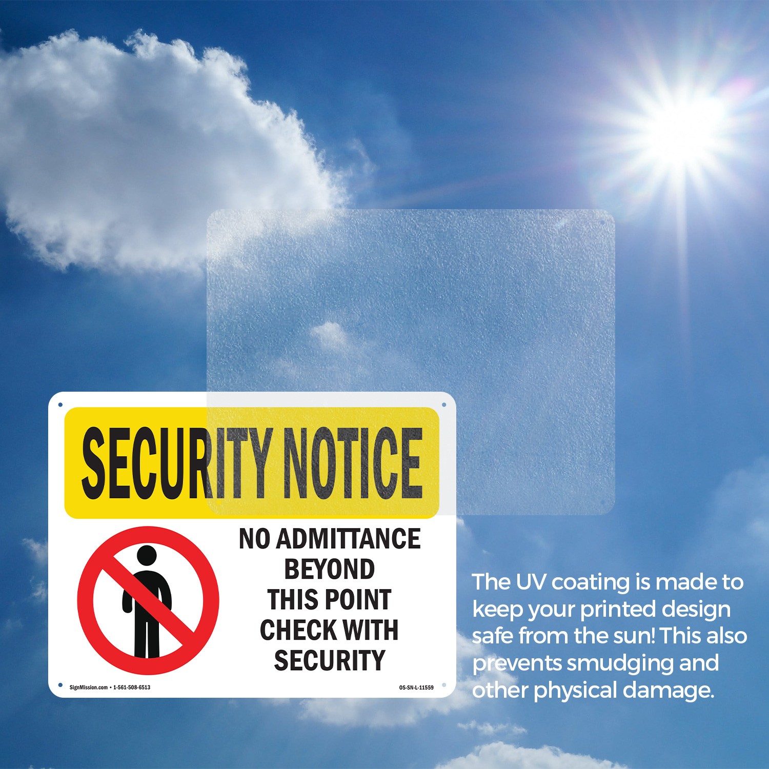 No Admittance Beyond This Point OSHA Security Notice Sign, Decal 5 or 10 Pack