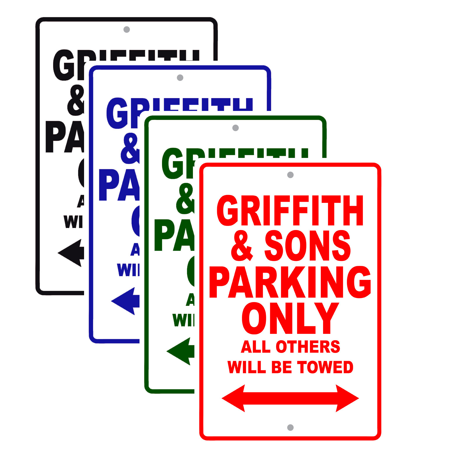Griffith & Sons Parking Only Boat Ship Yacht Marina Lake Dock Aluminum Tin Sign