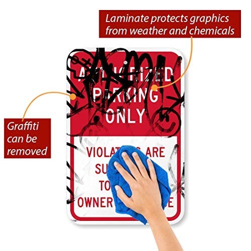 Authorized Parking Only Sign 12×18 Aluminum Violators Subject to Towing Durable