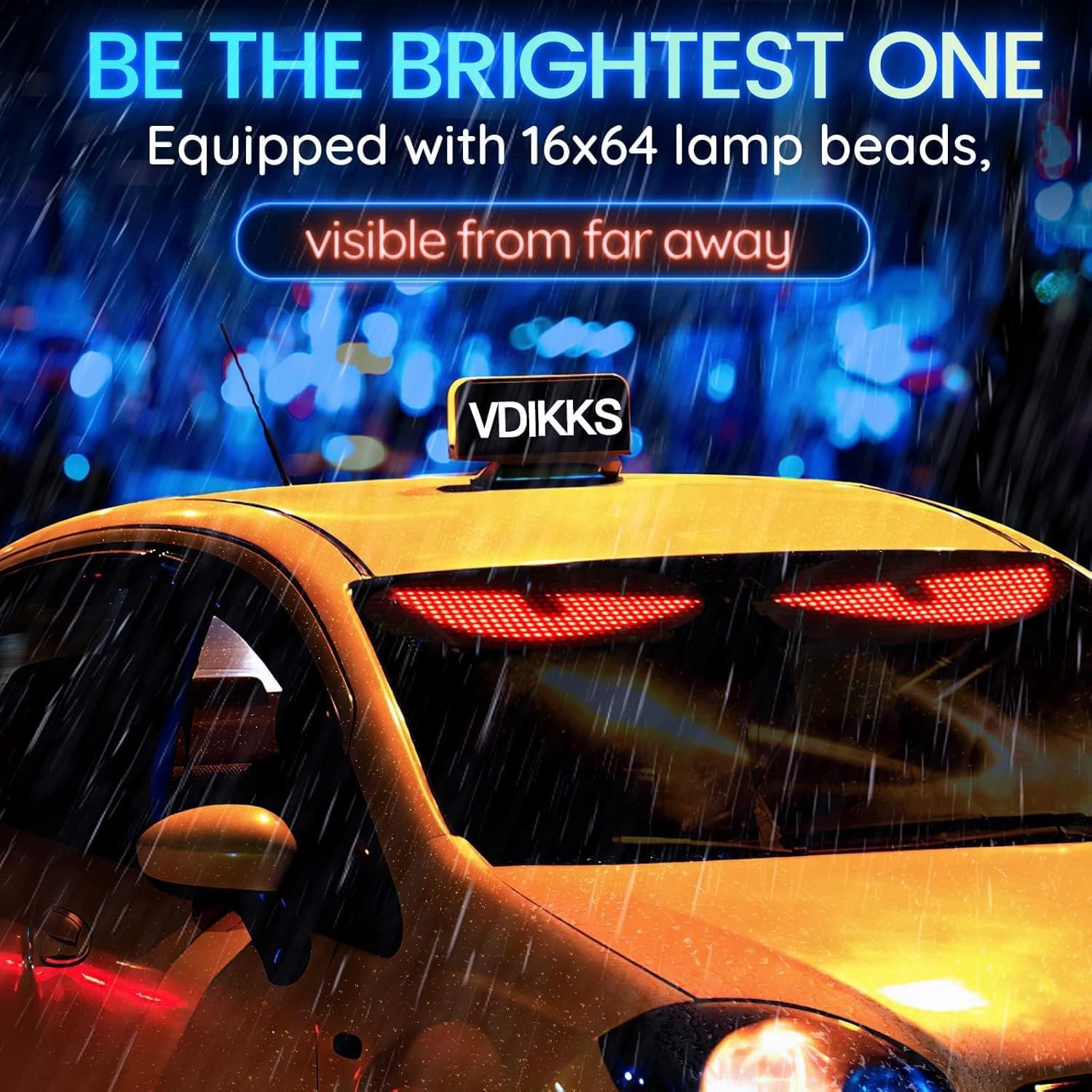Programmable LED Car Sign – Bluetooth Controlled Scrolling Display, 15”x4”