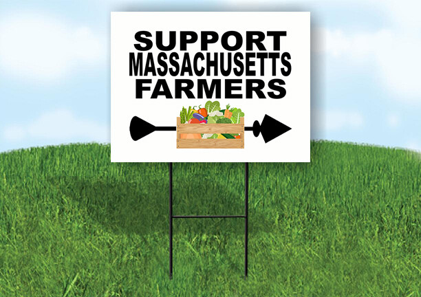 MASSACHUSETTS SUPPORT FARMERS RIGHT ARROW Yard Sign w Stand LAWN SIGN Single