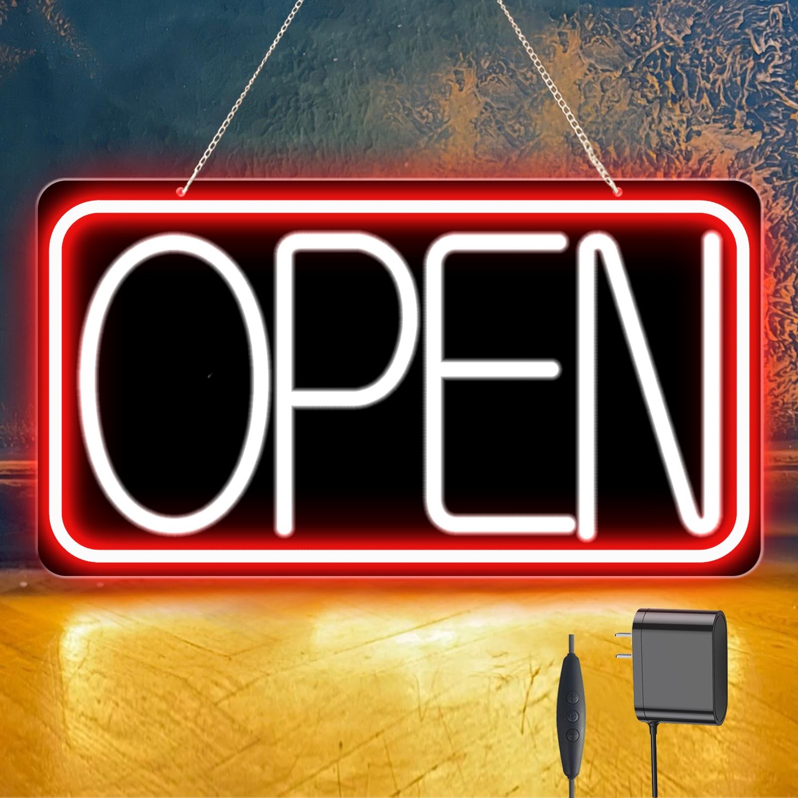 Led Neon Open Signs for Business,16.5″X 9″ Ultra Bright Open Signs, Powered b…