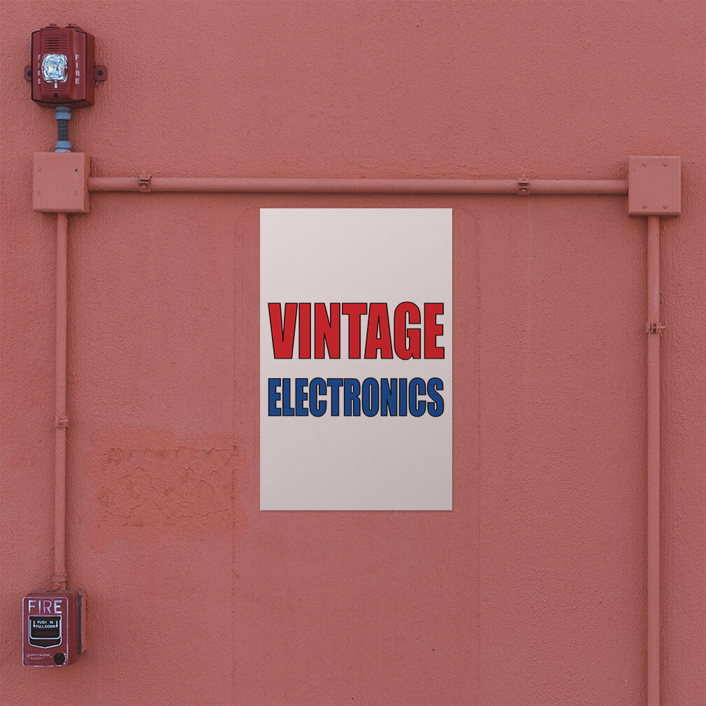 Door Decals Vertical Vinyl Stickers Multiple Sizes Vintage Electronics Vinyl