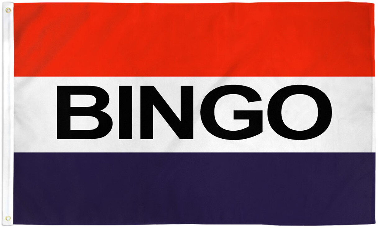 Bingo Flag 3x5ft Bingo Hall Banner Sign Red White Blue Bingo Flag