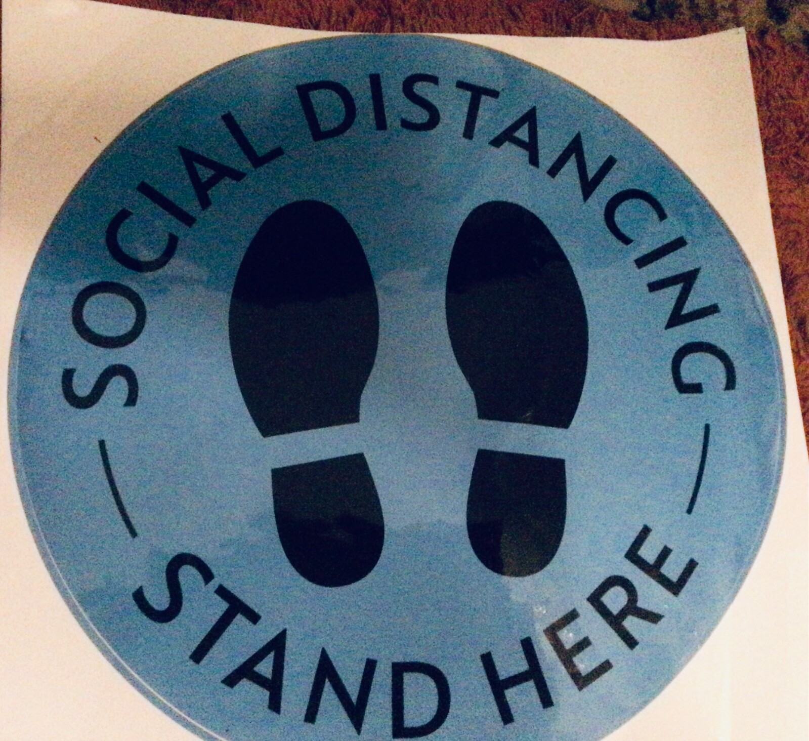 (10) SOCIAL DISTANCE STAND HERE floor stickers –