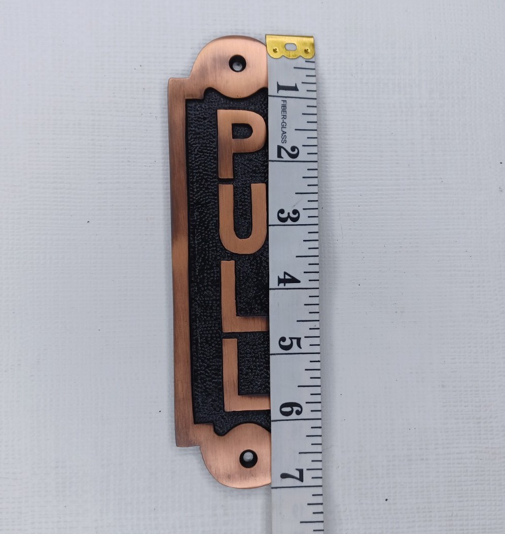 Cast Metal Vertical PULL Door Sign Heavy Duty Quality 7″
