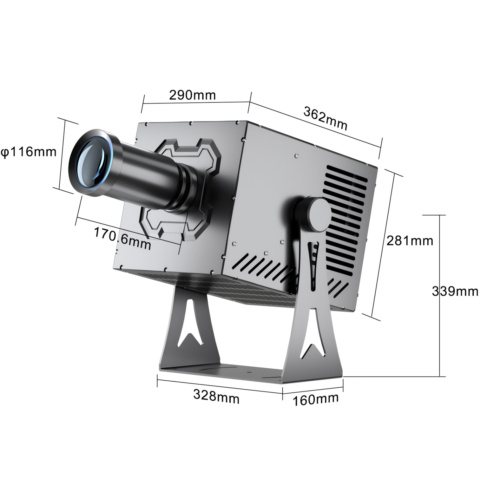 Outdoor 1500W Waterproof Mountable Advertising Logo LED Gobo Projector Custom