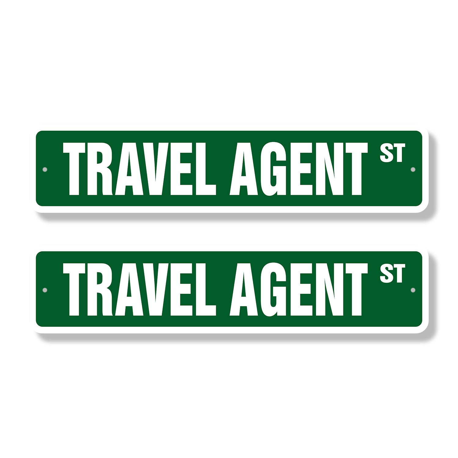 TRAVEL AGENT Street Sign (2 Pack) agency world traveler traveling getaway