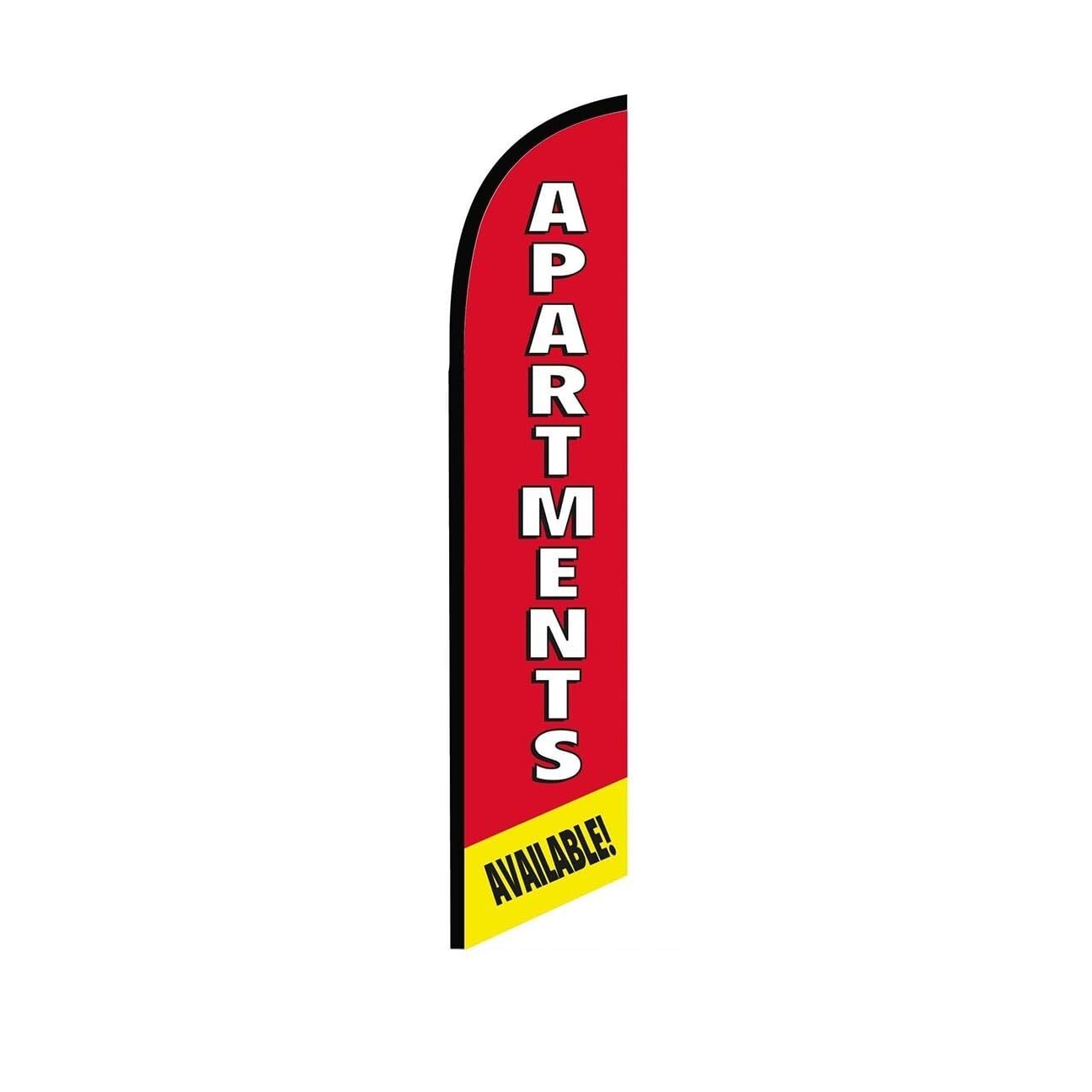 Apartments Available! Red Swooper Flutter Feather Flag | 3ft W x 11.5ft Tall