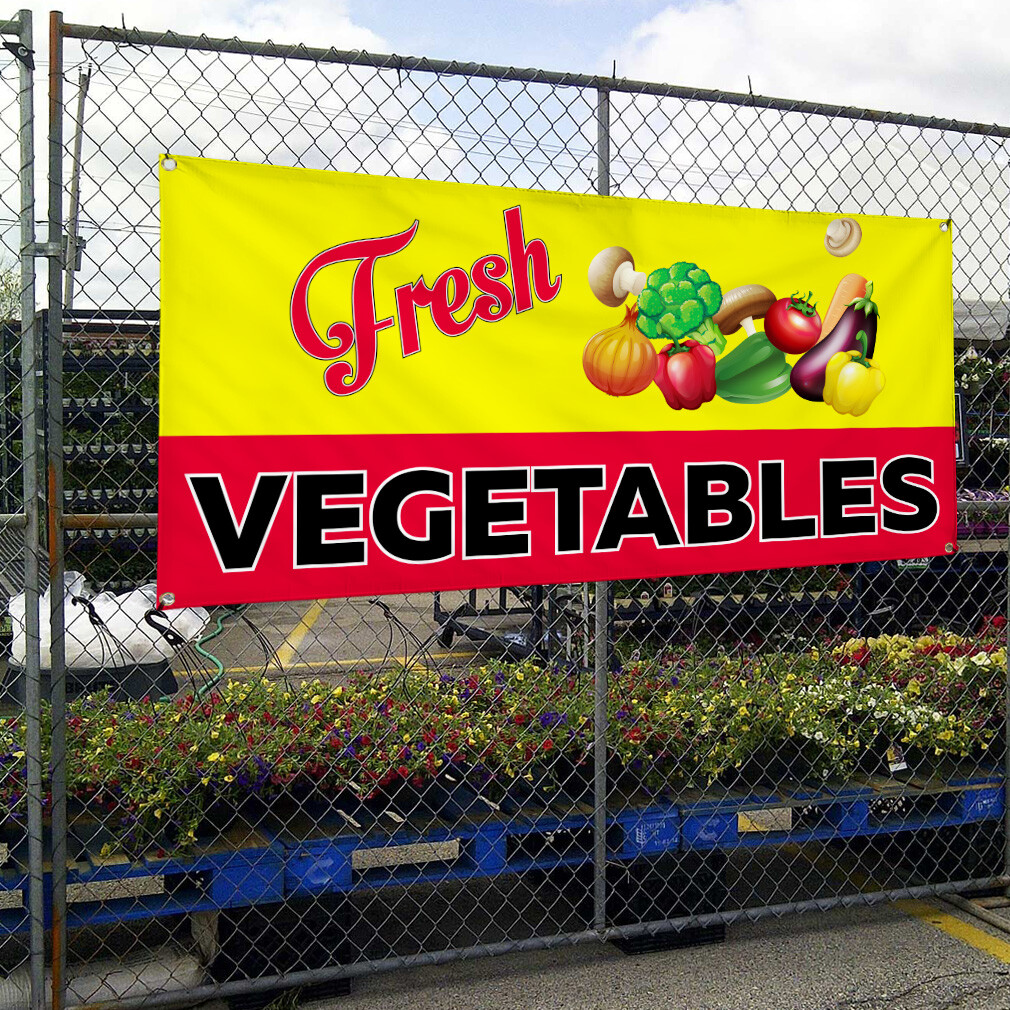 Vinyl Banner Multiple Sizes Fresh Vegetables Advertising Printing B Business
